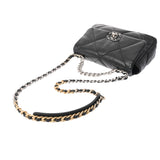 CHANEL シャネル シャネル19 チェーンショルダー  ブラック シルバー/ゴールド金具 AS1160 レディース ラムスキン ショルダーバッグ Aランク 中古 銀蔵