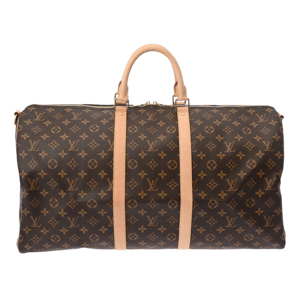 LOUIS VUITTON ルイヴィトン モノグラム キーポル バンドリエール 55 ブラウン M41414 ユニセックス モノグラムキャンバス ボストンバッグ Aランク 中古 銀蔵