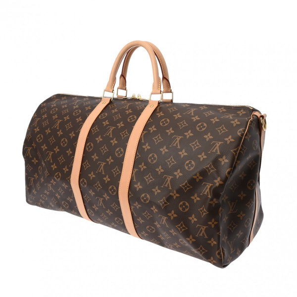 LOUIS VUITTON ルイヴィトン モノグラム キーポル バンドリエール 55 ブラウン M41414 ユニセックス モノグラムキャンバス ボストンバッグ Aランク 中古 銀蔵