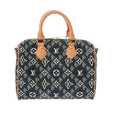 LOUIS VUITTON ルイヴィトン モノグラム フラワー スピーディバンドリエール 25 Since1854 ブルー M57400 レディース ジャガード 2WAYバッグ ABランク 中古 銀蔵