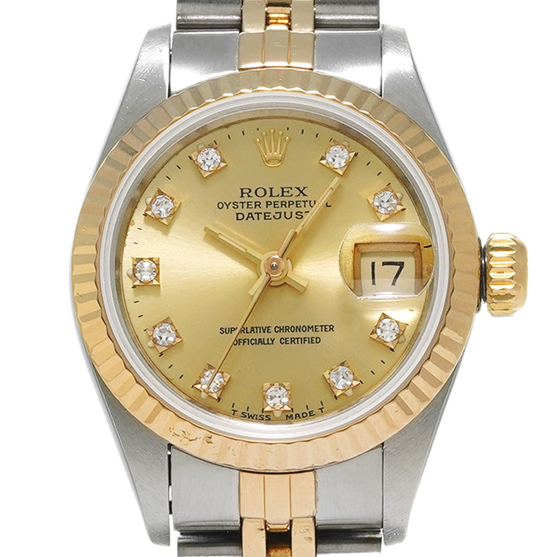 ROLEX ロレックス デイトジャスト 10Pダイヤ 69173G レディース 腕時計 自動巻き Aランク 中古 銀蔵