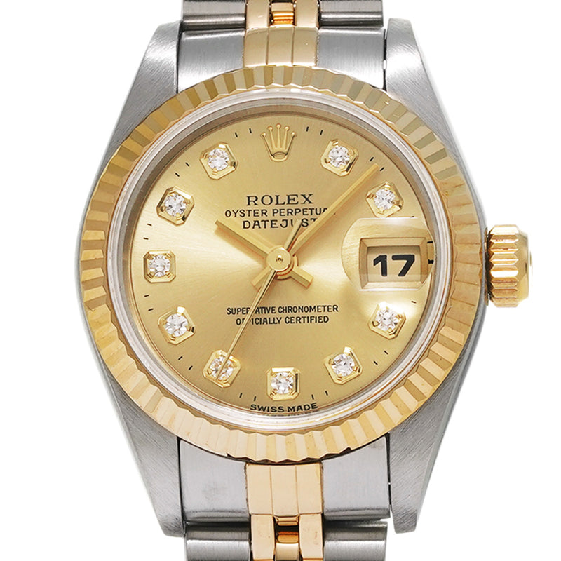 ROLEX ロレックス デイトジャスト 10Pダイヤ 69173G レディース 腕時計 自動巻き Aランク 中古 銀蔵