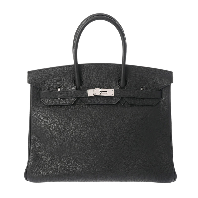 HERMES エルメス バーキン 35 黒 パラジウム金具 □H刻印(2004年頃) ユニセックス トゴ ハンドバッグ Aランク 中古 銀蔵