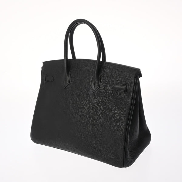 HERMES エルメス バーキン 35 黒 パラジウム金具 □H刻印(2004年頃) ユニセックス トゴ ハンドバッグ Aランク 中古 銀蔵