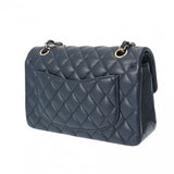 CHANEL シャネル マトラッセ チェーンショルダー 23cm Wフラップ ネイビー A01113 レディース ラムスキン ショルダーバッグ Aランク 中古 銀蔵