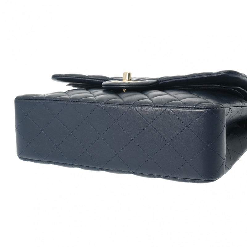 CHANEL シャネル マトラッセ チェーンショルダー 23cm Wフラップ ネイビー A01113 レディース ラムスキン ショルダーバッグ Aランク 中古 銀蔵