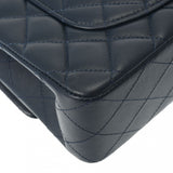 CHANEL シャネル マトラッセ チェーンショルダー 23cm Wフラップ ネイビー A01113 レディース ラムスキン ショルダーバッグ Aランク 中古 銀蔵