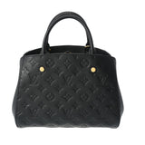 LOUIS VUITTON ルイヴィトン モノグラムアンプラント モンテーニュ BB 2WAY 黒 M41053 レディース レザー ハンドバッグ Aランク 中古 銀蔵