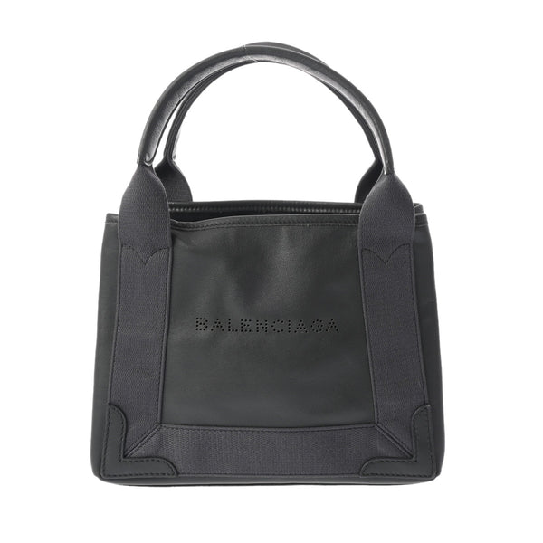 BALENCIAGA バレンシアガ ネイビーカバス XS 2WAY グレー 390346 レディース レザー キャンバス ハンドバッグ ABランク 中古 銀蔵