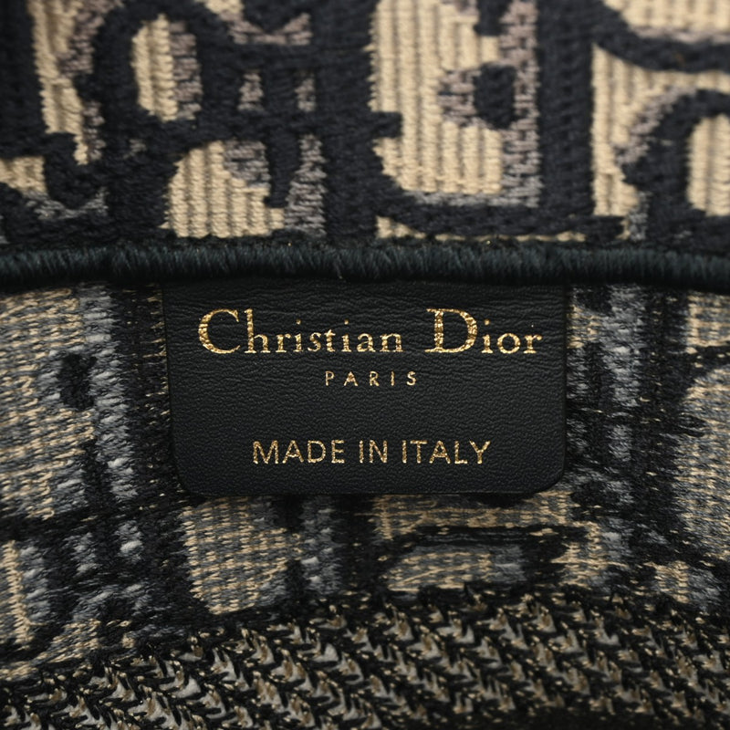 CHRISTIAN DIOR クリスチャンディオール ブックトート スモール オブリーク ネイビー レディース キャンバス ハンドバッグ Aランク 中古 銀蔵