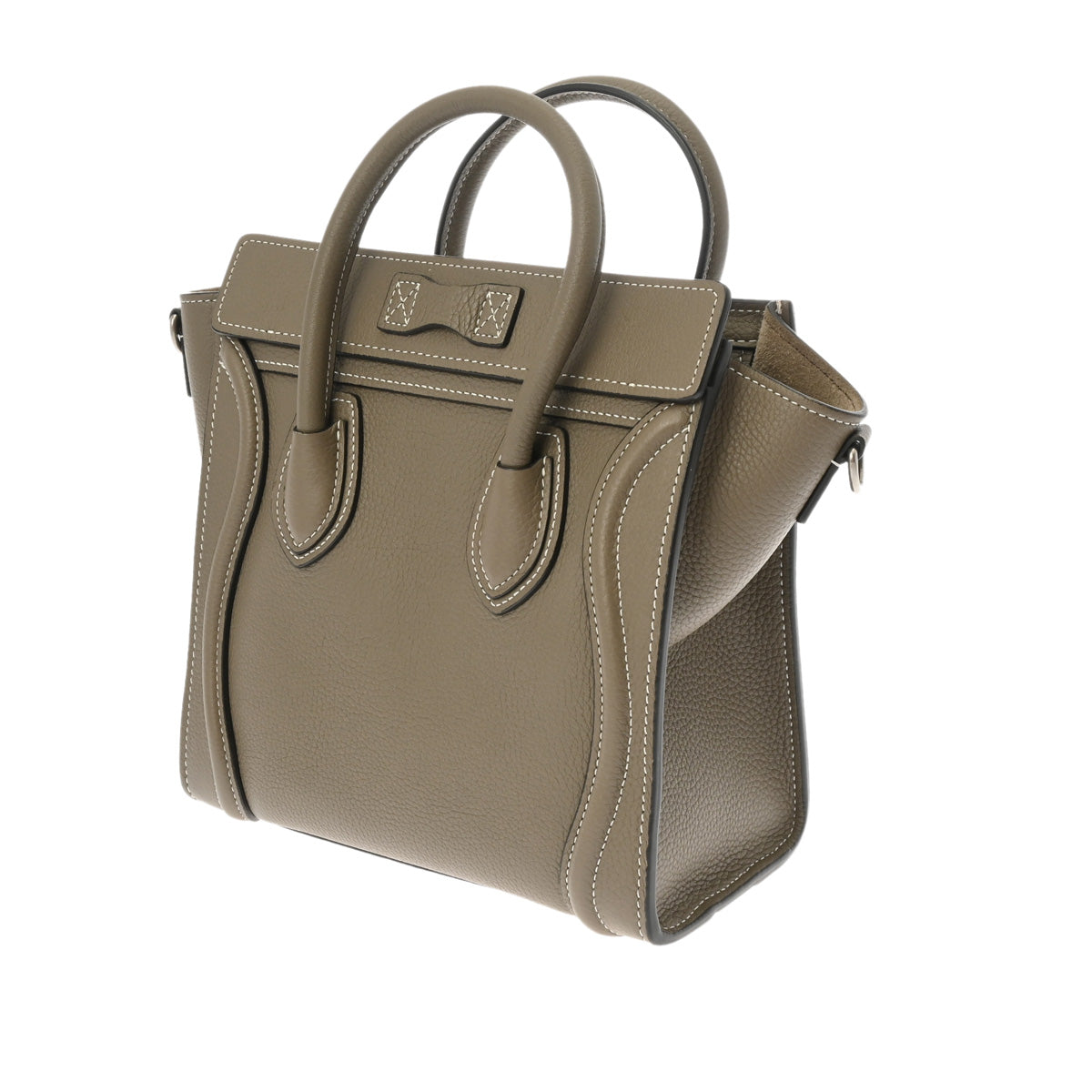 セリーヌラゲージ ナノショッパー カーキ シルバー金具 レディース