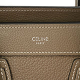 CELINE セリーヌ ラゲージ ナノショッパー カーキ シルバー金具 189243 レディース ドラムドカーフ ハンドバッグ ABランク 中古 銀蔵