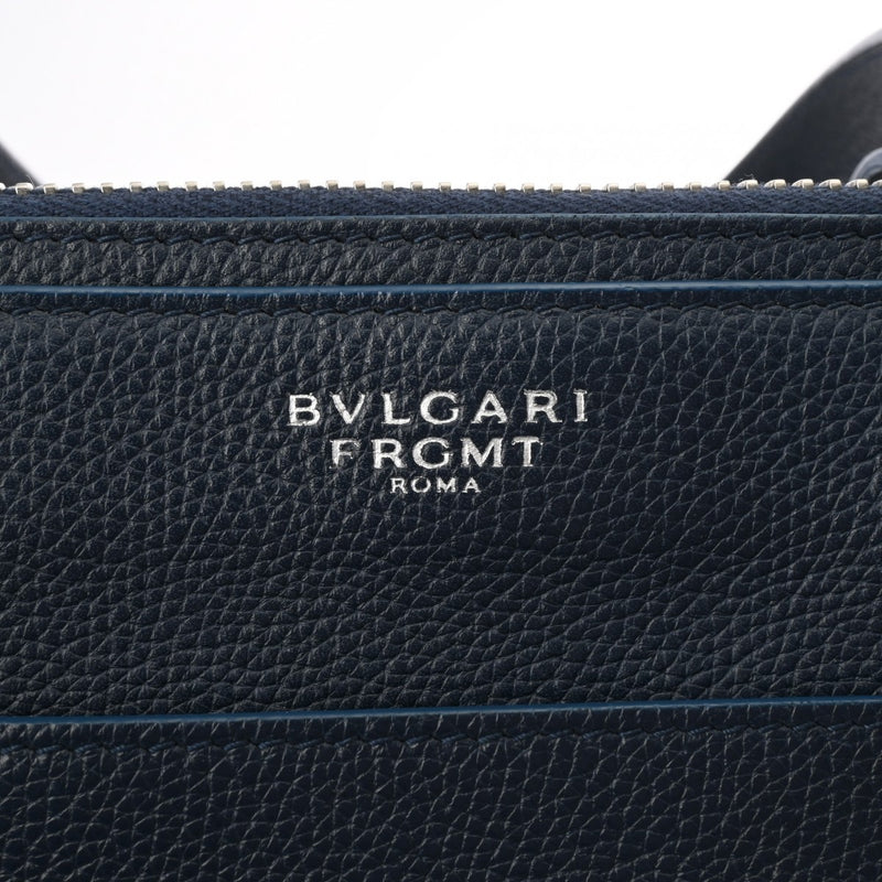 BVLGARI ブルガリ フラグメントコラボ ダークブルー メンズ レザー トートバッグ Aランク 中古 銀蔵