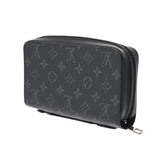 LOUIS VUITTON ルイヴィトン モノグラムエクリプス ジッピー XL トラベルケース 黒/グレー M61698 メンズ モノグラムキャンバス 長財布 Aランク 中古 銀蔵