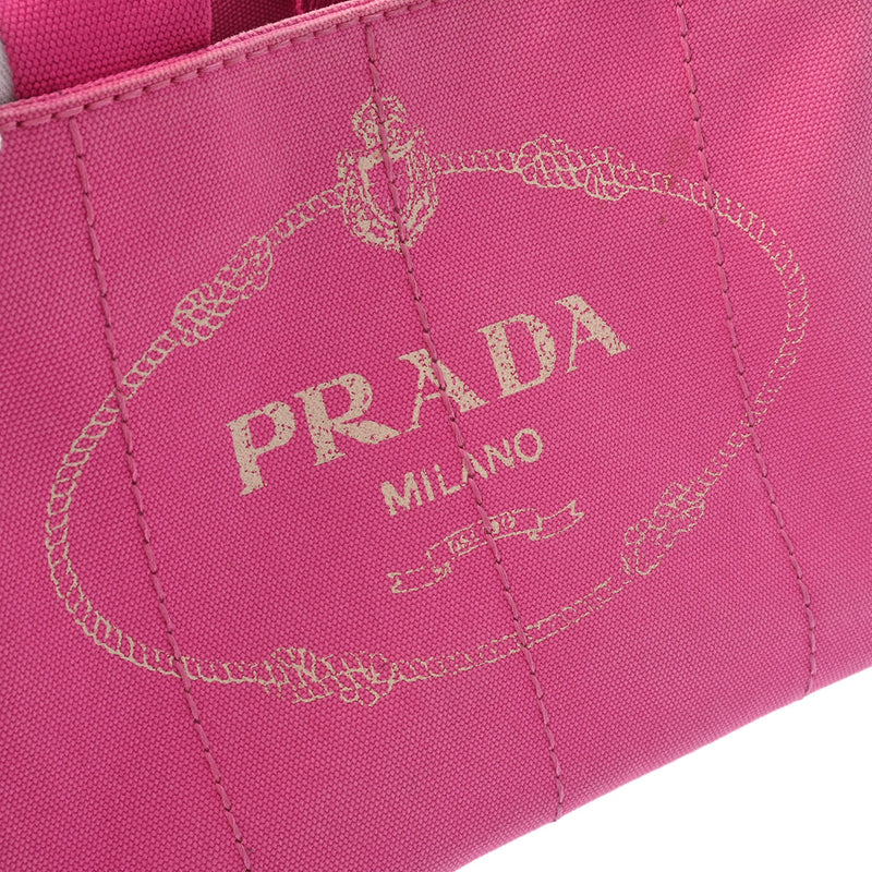 PRADA プラダ カナパ ミニ 2WAY ピンク 1BG439 レディース キャンバス トートバッグ Bランク 中古 銀蔵