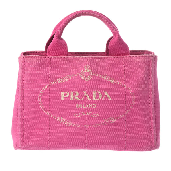 PRADA プラダ カナパ ミニ 2WAY ピンク 1BG439 レディース キャンバス トートバッグ Bランク 中古 銀蔵