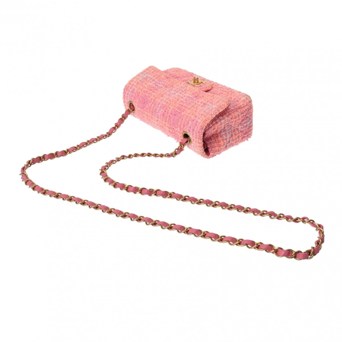 シャネルチェーンショルダー 20cm 42976 ピンク レディース ツイード