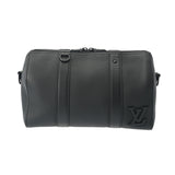 LOUIS VUITTON ルイヴィトン アエログラム シティキーポル 黒 M59255 メンズ トリヨンレザー ショルダーバッグ Aランク 中古 銀蔵