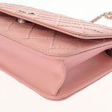 CHANEL シャネル マトラッセ ピンク レディース レザー ショルダーバッグ Aランク 中古 銀蔵