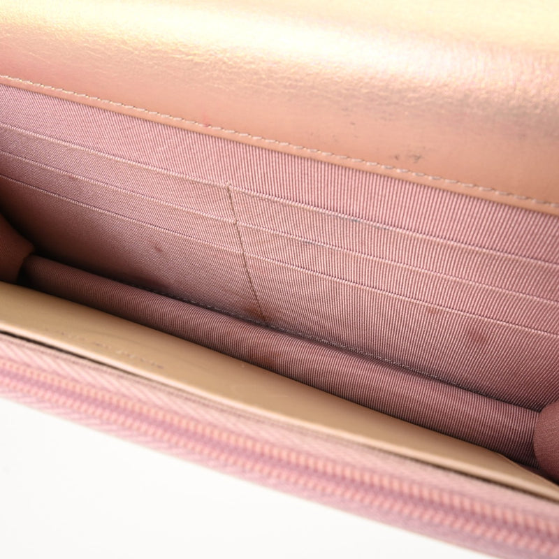 CHANEL シャネル マトラッセ チェーンウォレット メタリックピンク A33814 レディース ラムスキン ショルダーバッグ Aランク 中古 銀蔵