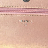 CHANEL シャネル マトラッセ チェーンウォレット  メタリックピンク シルバー金具 A33814 レディース ラムスキン ショルダーバッグ Aランク 中古 銀蔵