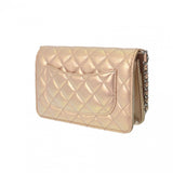 CHANEL シャネル マトラッセ チェーンウォレット メタリックピンク A33814 レディース ラムスキン ショルダーバッグ Aランク 中古 銀蔵