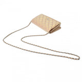 CHANEL シャネル マトラッセ チェーンウォレット メタリックピンク A33814 レディース ラムスキン ショルダーバッグ Aランク 中古 銀蔵