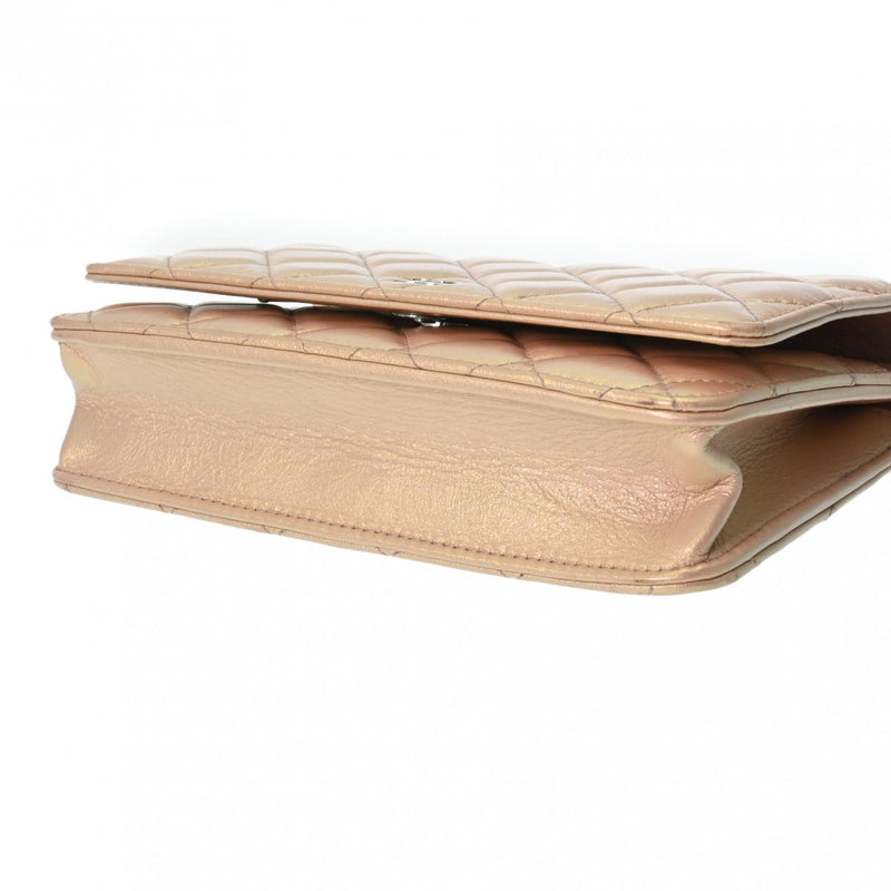 CHANEL シャネル マトラッセ チェーンウォレット メタリックピンク A33814 レディース ラムスキン ショルダーバッグ Aランク 中古 銀蔵