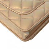 CHANEL シャネル マトラッセ チェーンウォレット メタリックピンク A33814 レディース ラムスキン ショルダーバッグ Aランク 中古 銀蔵