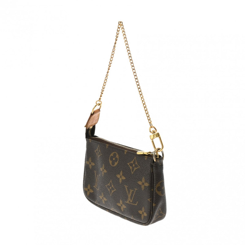 LOUIS VUITTON ルイヴィトン モノグラム ミニ ポシェット アクセソワール ブラウン M58009 レディース モノグラムキャンバス アクセサリーポーチ Bランク 中古 銀蔵