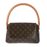 LOUIS VUITTON ルイヴィトン モノグラム ミニ ルーピング ブラウン M51147 レディース モノグラムキャンバス セミショルダーバッグ ABランク 中古 銀蔵