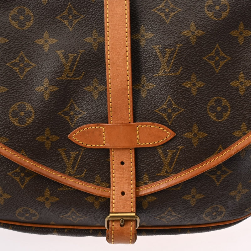 LOUIS VUITTON ルイヴィトン モノグラム ソミュール 30 ブラウン M42256 レディース モノグラムキャンバス ショルダーバッグ Bランク 中古 銀蔵