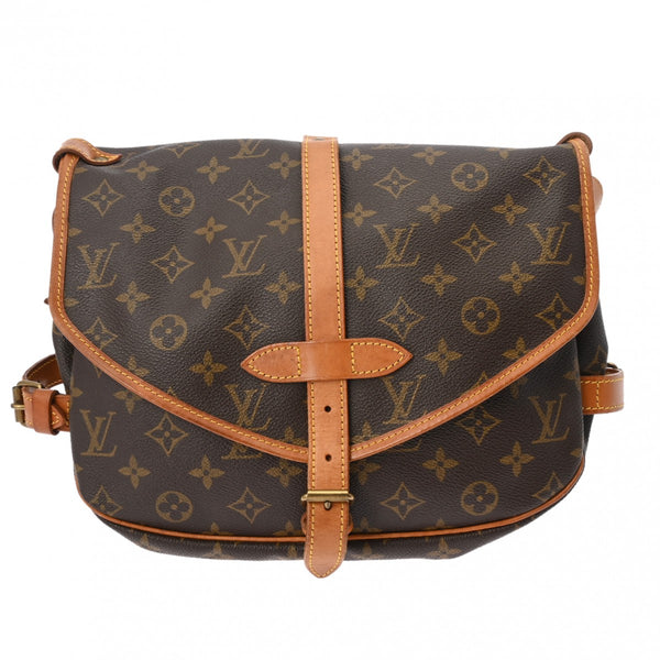 LOUIS VUITTON ルイヴィトン モノグラム ソミュール 30 ブラウン M42256 レディース モノグラムキャンバス ショルダーバッグ Bランク 中古 銀蔵