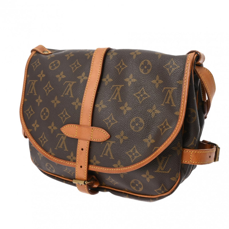 LOUIS VUITTON ルイヴィトン モノグラム ソミュール 30 ブラウン M42256 レディース モノグラムキャンバス ショルダーバッグ Bランク 中古 銀蔵