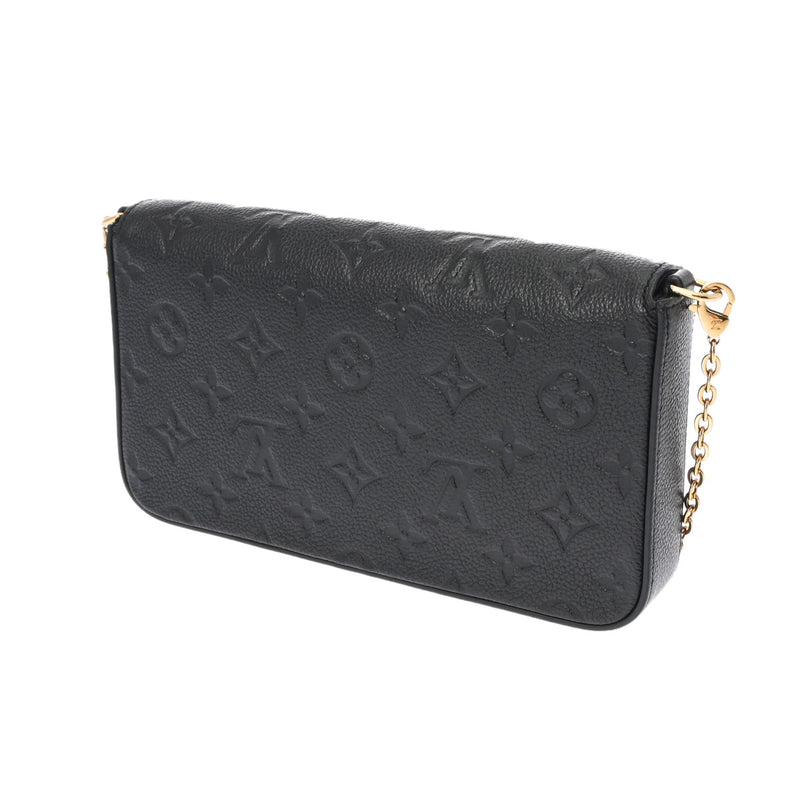 LOUIS VUITTON ルイヴィトン モノグラムアンプラント ポシェットフェリシー ノワール M82477 レディース レザー ショルダーバッグ ABランク 中古 銀蔵