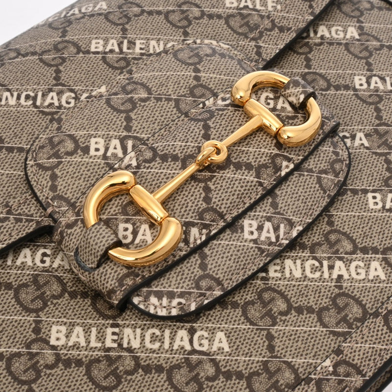 GUCCI グッチ ホースビット 1955 GUCCI×BALENCIAGAコラボ ベージュ 602204 レディース PVC ショルダーバッグ 未使用 銀蔵