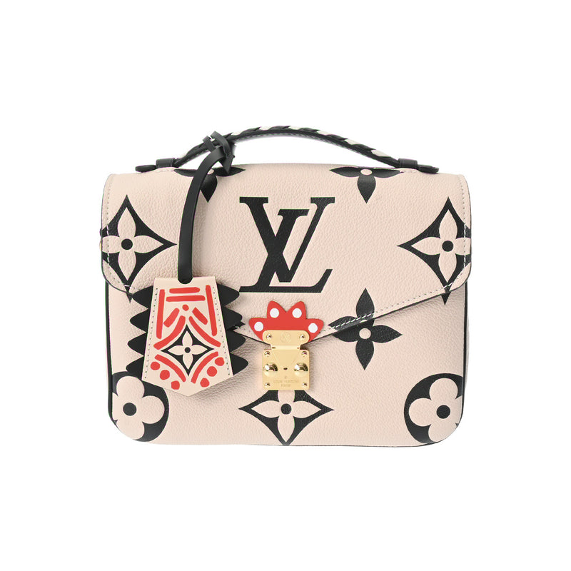 LOUIS VUITTON ルイヴィトン モノグラムアンプラント ポシェットメティス LVクラフティ ベージュ/ブラック M45384 レディース レザー 2WAYバッグ Aランク 中古 銀蔵