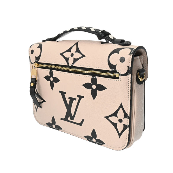 LOUIS VUITTON ルイヴィトン モノグラムアンプラント ポシェットメティス LVクラフティ ベージュ/ブラック M45384 レディース レザー 2WAYバッグ Aランク 中古 銀蔵