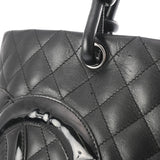 CHANEL シャネル カンボンライン ラージトート ブラック/ブラックエナメル A25169  レディース カーフ トートバッグ Bランク 中古 銀蔵