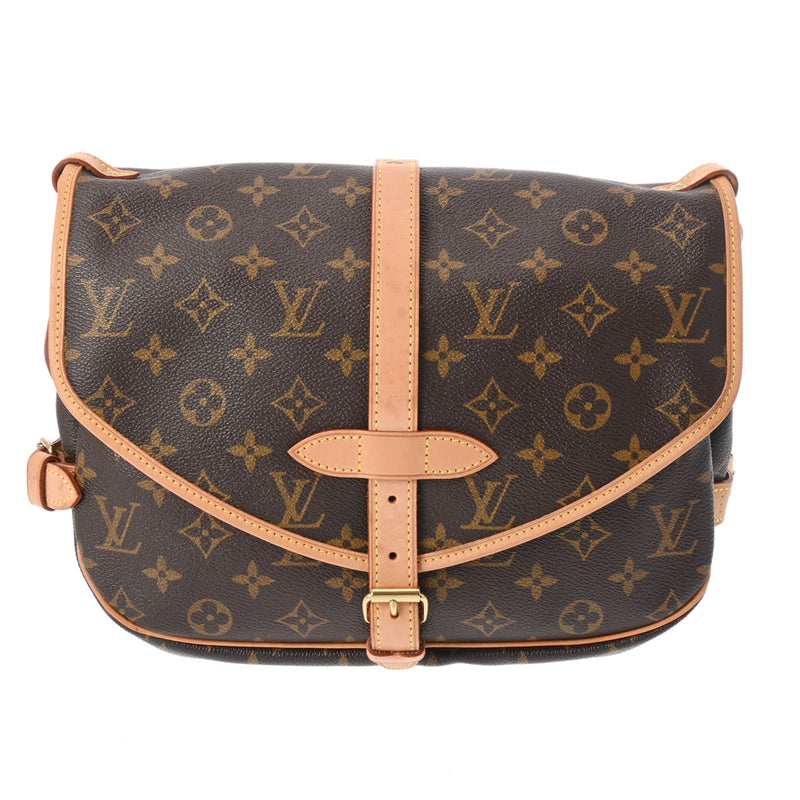 LOUIS VUITTON ルイヴィトン モノグラム ソミュール 30 ブラウン M42256 レディース モノグラムキャンバス ショルダーバッグ ABランク 中古 銀蔵