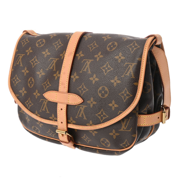 LOUIS VUITTON ルイヴィトン モノグラム ソミュール 30 ブラウン M42256 レディース モノグラムキャンバス ショルダーバッグ ABランク 中古 銀蔵