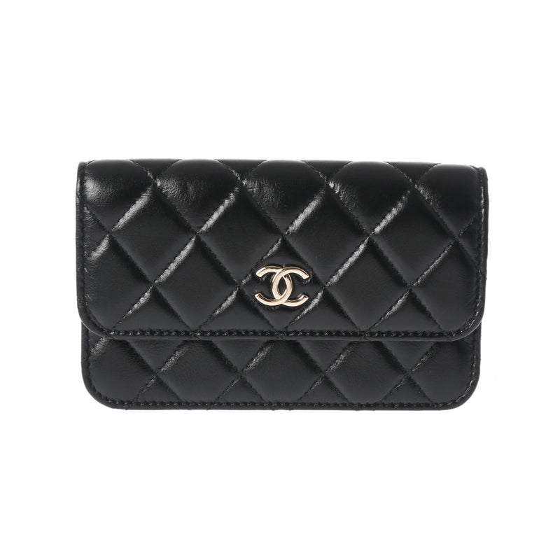 CHANEL シャネル マトラッセ ミニパール チェーンショルダー ブラック AP1839 レディース ラムスキン ショルダーバッグ Aランク 中古 銀蔵