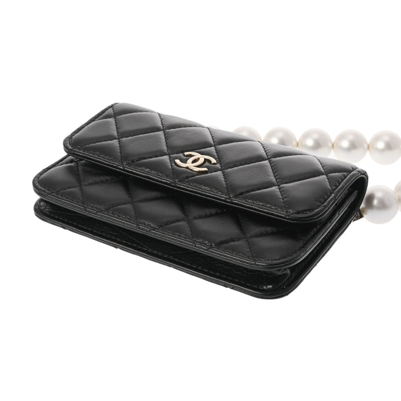 CHANEL シャネル マトラッセ ミニパール チェーンショルダー ブラック AP1839 レディース ラムスキン ショルダーバッグ Aランク 中古 銀蔵