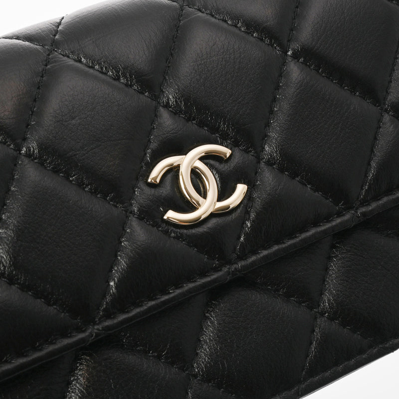 CHANEL シャネル マトラッセ ミニパール チェーンショルダー ブラック AP1839 レディース ラムスキン ショルダーバッグ Aランク 中古 銀蔵