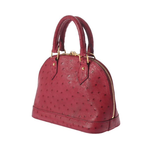 LOUIS VUITTON ルイヴィトン アルマ BB 2WAY フューシャ レディース オーストリッチ ハンドバッグ Bランク 中古 銀蔵