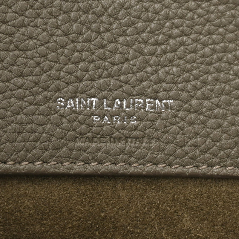 SAINT LAURENT サンローラン サックドジュールミディアム グレー シルバー金具 464959 レディース レザー ハンドバッグ Bランク 中古 銀蔵