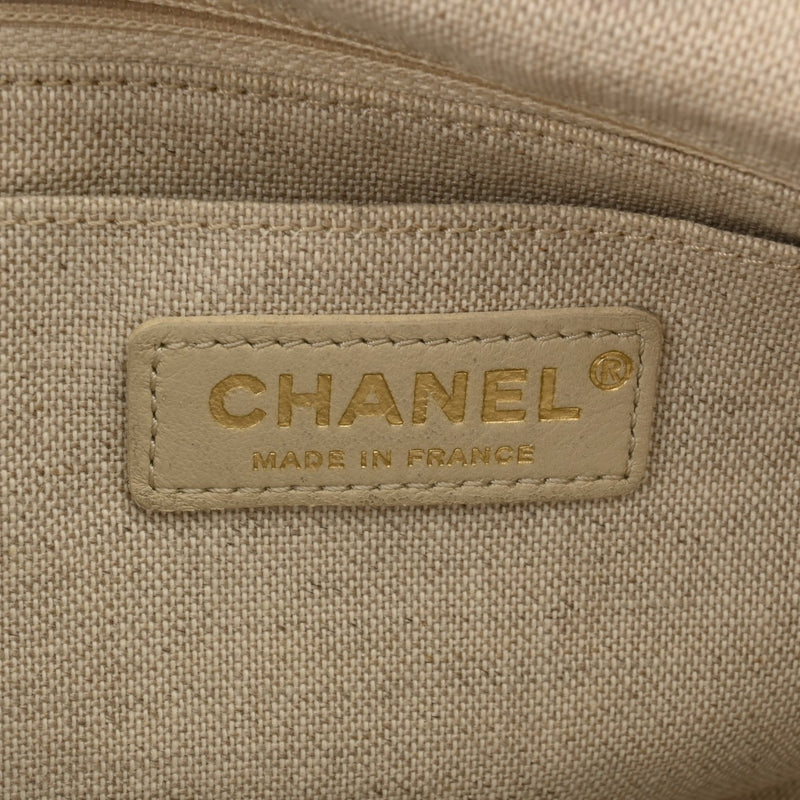 CHANEL シャネル 2WAY チェーントート ベージュ レディース キャンバス レザー トートバッグ ABランク 中古 銀蔵
