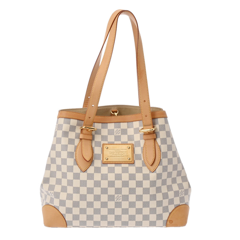 LOUIS VUITTON ルイヴィトン ダミエアズール ハムステッド MM 白 N51206 レディース ダミエアズールキャンバス トートバッグ ABランク 中古 銀蔵