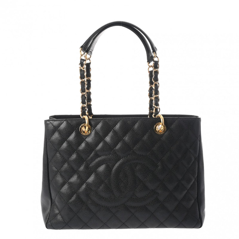 CHANEL シャネル GST グランドショッピングトート 黒 ゴールド金具 A50995 レディース キャビアスキン トートバッグ ABランク 中古 銀蔵