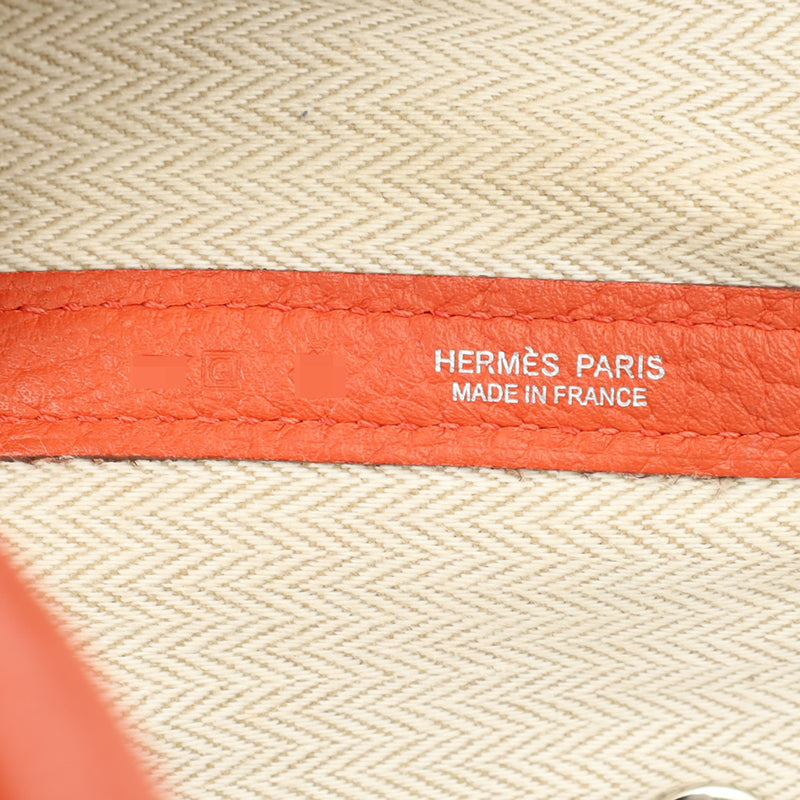 HERMES エルメス ガーデンパーティ PM サンギーヌ □Q刻印(2013年頃) ユニセックス ネゴンダ ハンドバッグ Bランク 中古 銀蔵